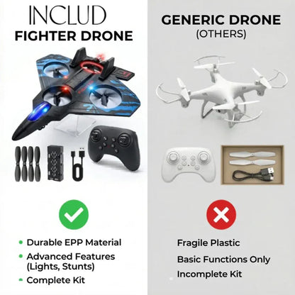 Remote Control Star Fighter Plane with LED Lights | Wireless RC Flying Toy for Kids